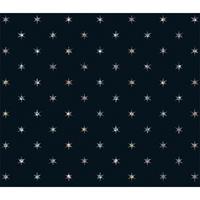 Shoppartners Inpakpapier/cadeaupapier holografisch zwart sterren 150 x 70 cm Multi