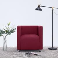 Fauteuil kubus polyester wijnrood