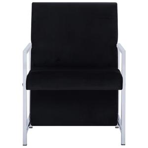 Fauteuil met chromen poten fluweel zwart