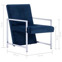 vidaXL Sessel mit verchromten Füßen  Blau