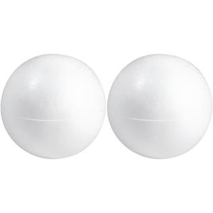Rayher hobby materialen 2x Hobby/DIY holle piepschuim bal/bol 15 cm halve schalen Wit
