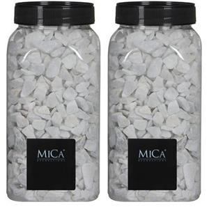 Mica Decorations Decoratie/hobby stenen wit 2 kg Wit
