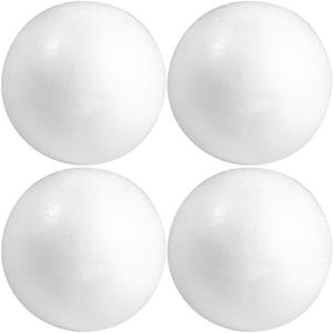 4x Hobby/DIY piepschuim bal/bol 3 cm Wit