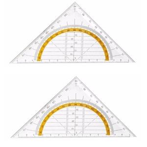 2x Geo driehoek 14 cm Transparant