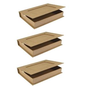 Convergeren bioscoop naakt 3x Papier mache doosje boek 16 cm Beige | Rayher hobby materialen