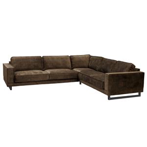 HomingXL Hoekbank Fandango rechts stof Adore bruin 81 2,96 x 2,54 mtr breed