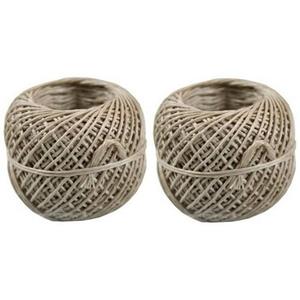 2x Bindtouw bolletjes van 50 meter Beige