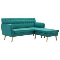 Bank L-vormig 171,5x138x81,5 cm stof groen