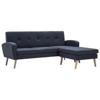 vidaXL Sofa in L-Form Stoffbezug 186 x 136 x 79 cm Dunkelgrau Grau