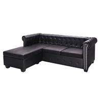 vidaXL Chesterfield Sofa in L-Form Kunstleder  Schwarz