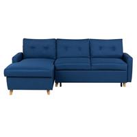 Slaap hoekbank met chaise longue aan rechter zijde marine blauw FLAKK