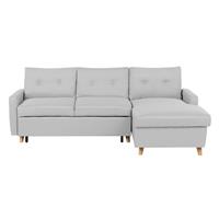 Beliani Slaap hoekbank met chaise longue aan linker zijde licht grijs FLAKK