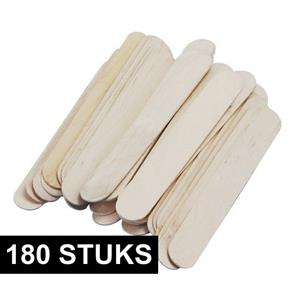 Rayher hobby materialen 180x Naturel ijsstokjes knutselhoutjes 15 x 2 cm Beige