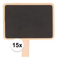 15x Krijtbordjes/memobordjes op knijper 7 x 5 cm Zwart