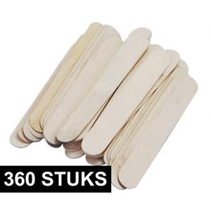 Rayher hobby materialen 360x Naturel ijsstokjes knutselhoutjes 15 x 2 cm Beige