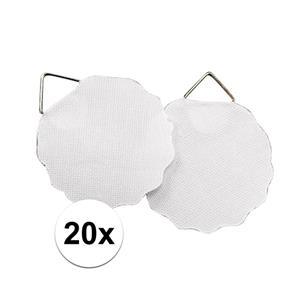 Rayher hobby materialen 20x Zelfklevende ophanghaakjes voor schildersdoek 3 cm Wit