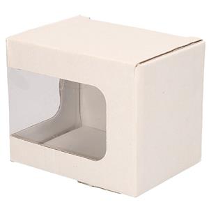 Bellatio Kartonnen cadeaudoosje met venster 12 x 9 x 10 cm Wit