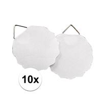 Rayher hobby materialen 10x Zelfklevende ophanghaakjes voor schildersdoek 3 cm Wit