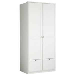 home24 Wimex Kleiderschrank Filou II Alpinweiß 90x198x58 cm (BxHxT) 2-türig Spanplatte Landhaus