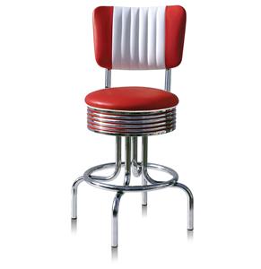 Bel Air Retro Barkruk BS-28-66-CB Rood
