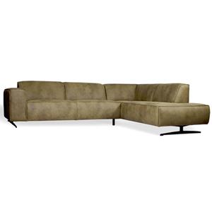 HomingXL Hoekbank Lambada chaise longue rechts leer Hunter groen 400 2,76 x 2,10 mtr breed