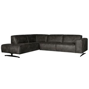 HomingXL Hoekbank Lambada chaise longue links leer Colorado antraciet 01 2,10 x 2,76 mtr breed