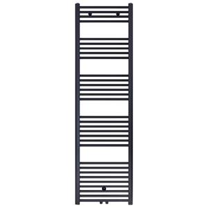 Douche Concurrent Designradiator Nile Gobi 180x50 cm Geborsteld Mat Zwart Midden-Onderaansluiting