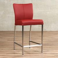 ShopX Leren barstoel revolt, rood leer, rode barkruk