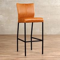 ShopX Leren barstoel revolt, cognac leer, cognac barkruk