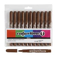 Colortime stiften lijndikte 5 mm bruin 12 stuks