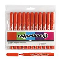 Colortime stiften lijndikte 5 mm donkeroranje 12 stuks