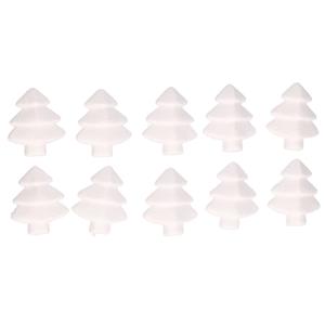 10x Hobby/DIY piepschuim kerstbomen 6 cm Wit