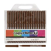 Colortime stiften lijndikte 2 mm bruin 18 stuks