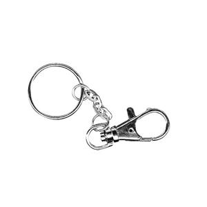 5x Hobby sleutelring/sleutelhanger met karabijnslot Zilver