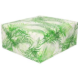 Inpakpapier/cadeaupapier wit/groene palmbomen print 200 x 70 cm Multi