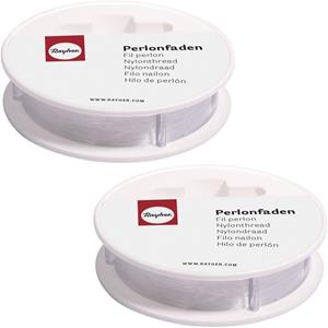 Rayher hobby materialen 2x Nylon hobby draad wit 0,15 mm x 50 meter Wit