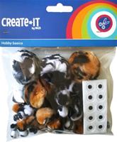 Haza Original knutselset Create it Animal mix met oogjes 60 stuks