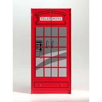 home24 Vipack Kleiderschrank London Rot 90x190x56 cm (BxHxT) MDF