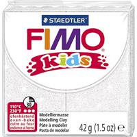 8 x Staedtler Modelliermasse Fimo Kids weiß glitter 42g