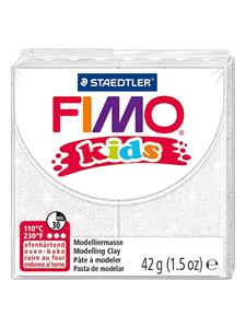 8 x Staedtler Modelliermasse Fimo Kids weiß glitter 42g