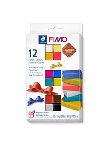 FIMO EFFECT LEATHER Modelliermasse-Set, 12er Set