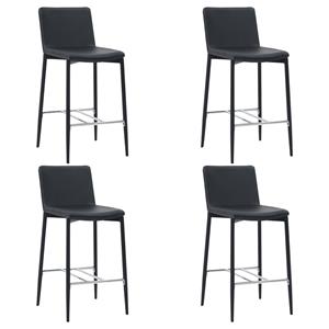 VidaXL Barstoelen 4 st kunstleer zwart