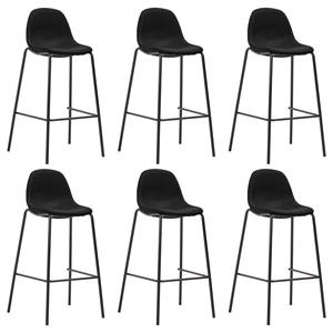 VidaXL Barstoelen 6 st stof zwart