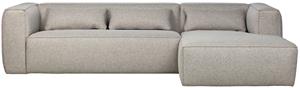 WOOOD Ecksofa Longchair-Sofa Bean Rechts - Stoff Light Grey, freistellbar