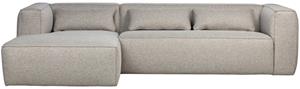 WOOOD Ecksofa Longchair-Sofa Bean Links - Stoff Light Grey, freistellbar