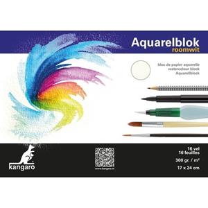 Kangaro 2x Blokken aquarel papier 300 gram 24 x 17 cm Multi