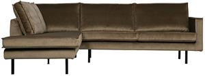 Be Pure Home Hoekbank Rodeo links taupe velvet