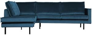 Be Pure Home Hoekbank Rodeo links blue velvet