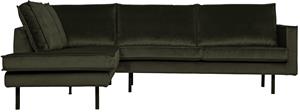 Be Pure Home Hoekbank Rodeo links dark green hunter velvet