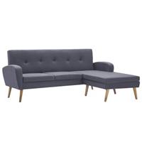 vidaXL Sofa in L-Form Stoffbezug 186 x 136 x 79 cm Hellgrau Grau